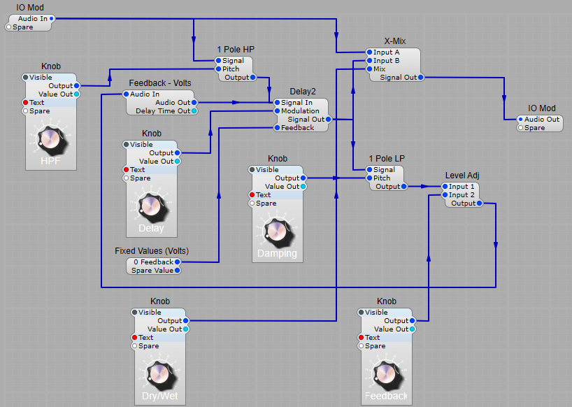 Adding high pass filtering to the delay