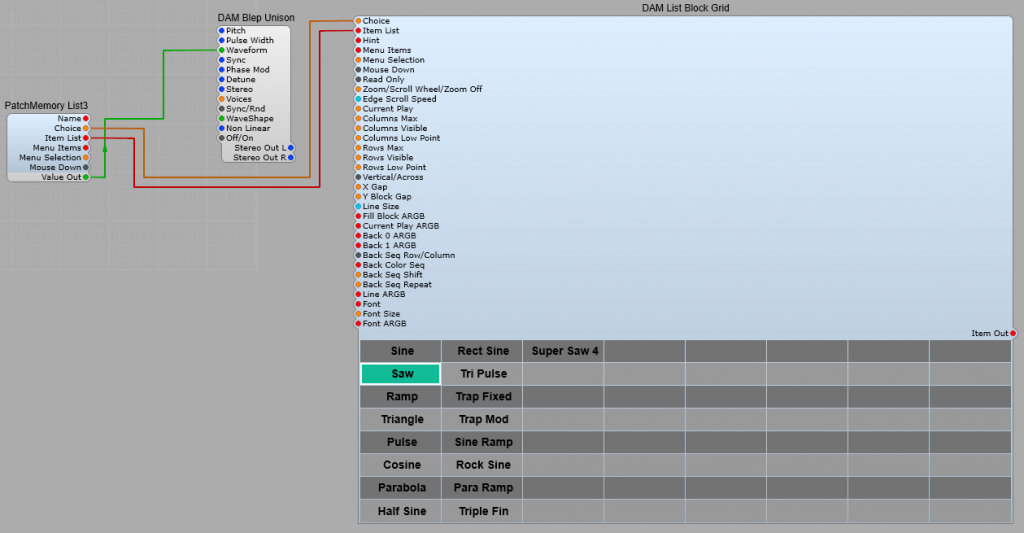 Connecting up the List Block Grid module.