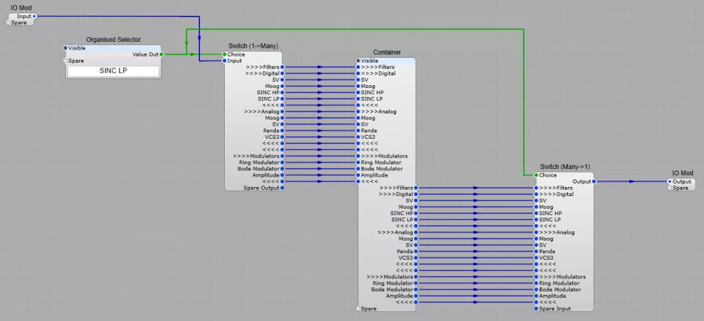 Sub Menu system for swapping or routing effects