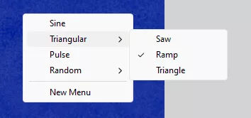 Sub menu with a divider line
