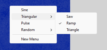 Sub menu with a divider line
