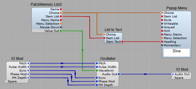 Sub menus for modules with  a pre-defined options list